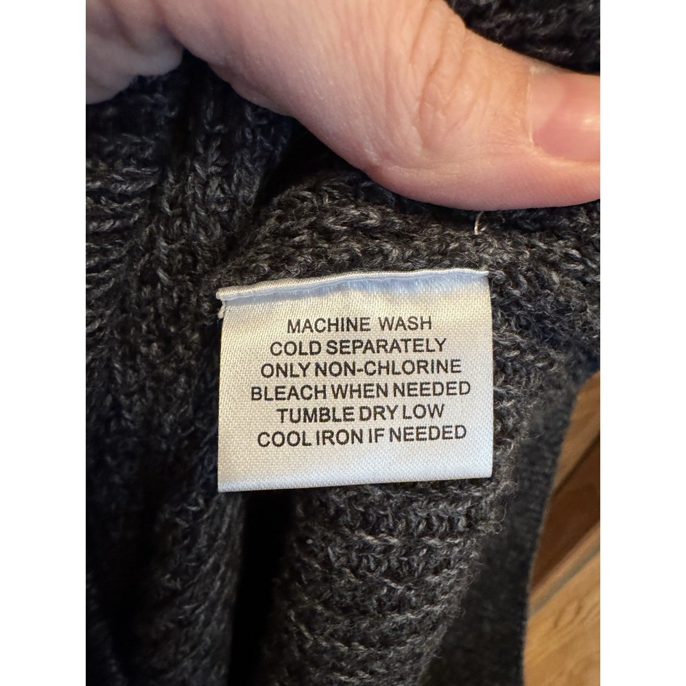 Weatherproof Vintage Men's 1/4 Button Cable‎ Knit Sweater Gray/brown XL Cotton - Picture 6 of 8